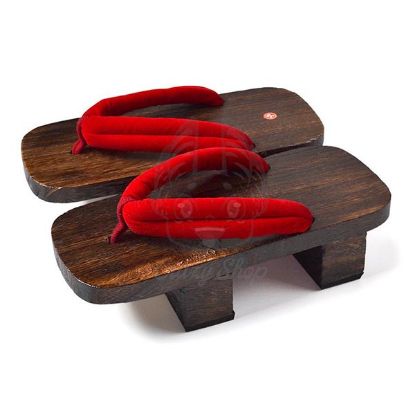 Picture of Geta Clogs wooden red sandals
